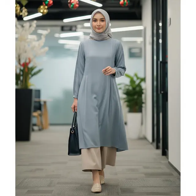 Ide Outfit Wanita Pertama Kali Masuk Kerja Setelah Libur Lebaran (Image by Gemini AI)