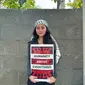 Rachel Vennya suarakan perihal kemanusiaan di Aksi Bela Palestina. [Foto: Instagram/rachelvennya]