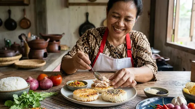 Resep Burger Nasi Isi Ayam Suwir
