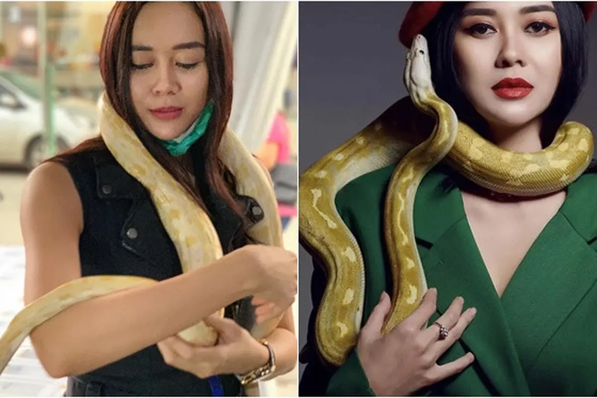 6 Potret Aura Kasih Berkalung Ular Ini Jadi Sorotan
