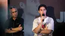 Selebritas Indonesia, El Rumi memberikan keterangan dalam konferensi pers Superstar Knockout di daerah Senayan, Jakarta Pusat, Kamis (12/06/2025). (Bola.com/Bagaskara Lazuardi)