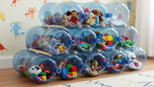 Tempat Mainan Anak dari Galon Bekas (AI Generated)