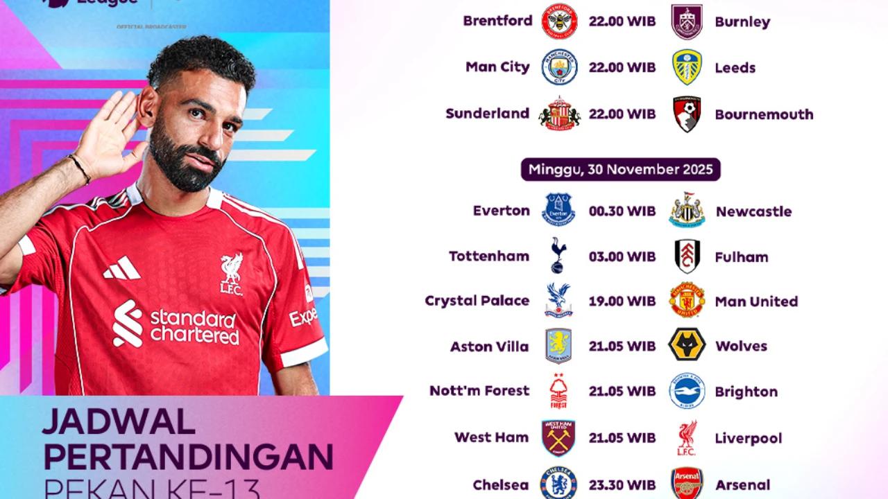 Jadwal Liga Premier Pekan Ke-13, Eksklusif di Vidio