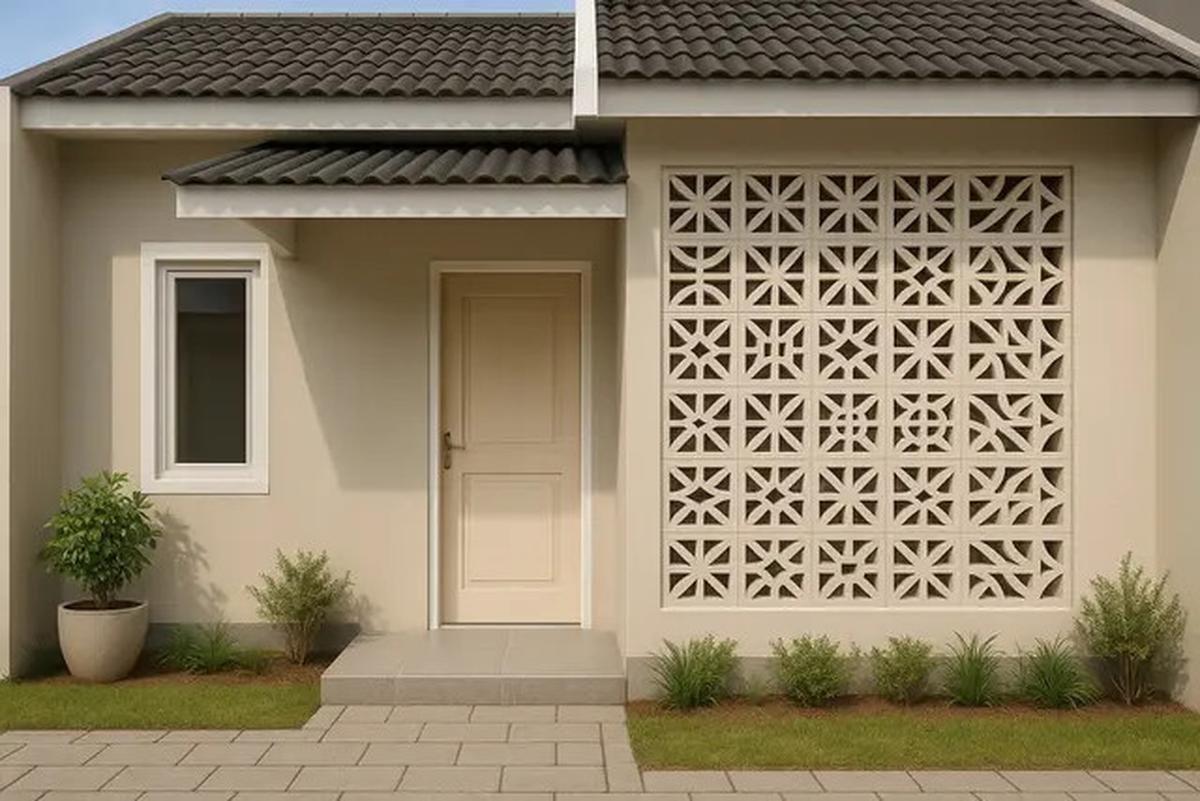 7 Model Teras Rumah Subsidi Tipe 36 dengan Roster Dekoratif, Sentuhan Simpel Bikin Rumah Estetik