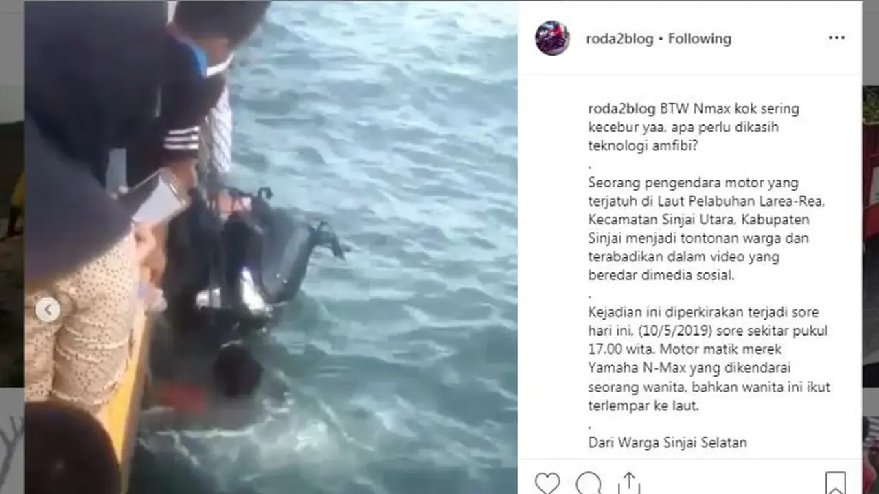 Yamaha NMax Jangan Dikendarai Sampai Laut (Foto: @roda2blog)