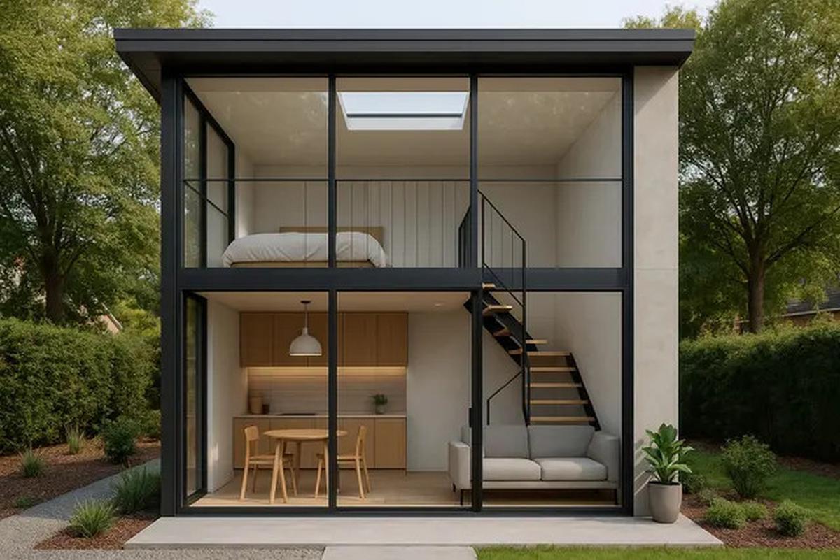 7 Model Rumah Kecil Mungil 46 Estetik dengan Mezzanine, Solusi Hunian Modern Hemat Lahan