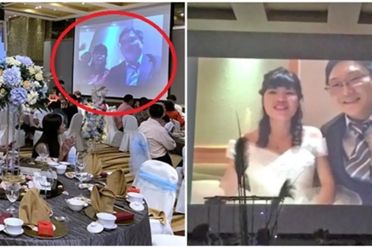 Dikarantina Akibat Virus Corona, Pengantin Ini Gelar Pernikahan dengan Live Streaming
