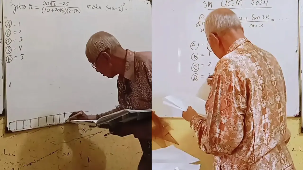 Seorang pensiunan yang dipanggil Pak Melan tengah viral sebagai Mbah Matematika di TikTok. (Dok: IG @binaprestasiswa)