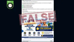 Cek Fakta: Tidak Benar Ini Link Pendaftaran Bantuan untuk Pensiunan dari Taspen