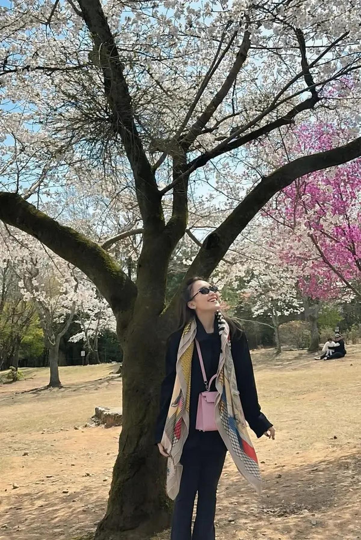 7 Potret Ayu Ting Ting Berburu Sakura di Jepang, Ajak Keluarga Besar