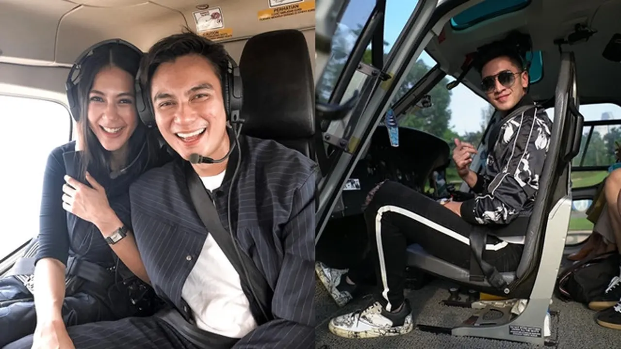 Artis Ini Pilih Jalan-Jalan Naik Helikopter