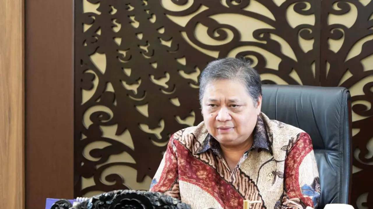 Menko Bidang Perekonomian Airlangga Hartarto dalam sambutannya secara virtual pada pembukaan Green Economy Expo 2024, yang mengangkat tema “Advancing Technology, Innovation, and Circularity. (Kemenko Bidang Perekonomian)