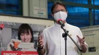Di Bandar Udara Internasional Soekarno Hatta, Tangerang, Banten, Minggu, 18 April 2021, Menteri Kesehatan RI Budi Gunadi Sadikin berharap program vaksinasi COVID-19 di seluruh provinsi April-Mei 2021 berjalan lancar. (Dok Kementerian Kesehatan RI)