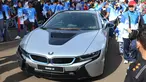 Mobil listrik mewah dipajang Kawasan Jakarta Convention Center (JCC) di Jakarta, Minggu (3/12). PLN (Persero) menggelar pameran ratusan inovasi teknologi di sektor kelistrikan. (Liputan6.com/Angga Yuniar)