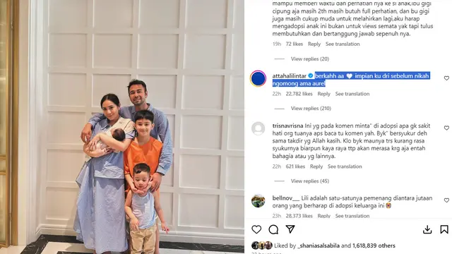 Raffi Ahmad dan Nagita Slavina Diduga Angkat Bayi Lily, Apa Saja Syarat Adopsi Anak? (Sumber: Instagram/raffinagita1717)