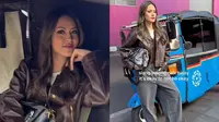 Pose Santai Raisa Andriana Saat Naik Bajaj, Bawa Tas LV Biker MM Seharga Rp75 Jutaan
