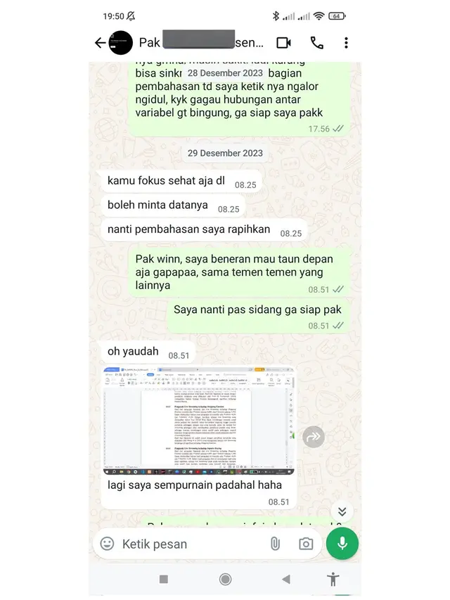 6 Chat Dosen Pembimbing Perhatian ke Mahasiswa, Bak Orang Tua Sendiri