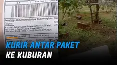 Kurir tersebut bingung paket harus diberikan ke siapa.