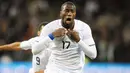 Striekr AS, Jozy Altidore merayakan gol pertamanya ke gawang Spanyol di semifinal Piala Konfederasi yang digelar di Freet State Stadium, Bloemfontein, 24 Juni 2009.  AFP PHOTO / ROBERTO SCHMIDT