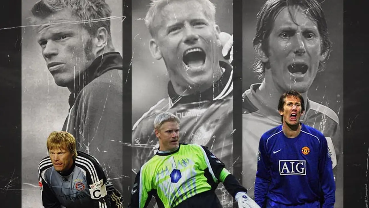 Ilustrasi - Oliver Kahn, Peter Schmeichel, dan Edwin van der Sar