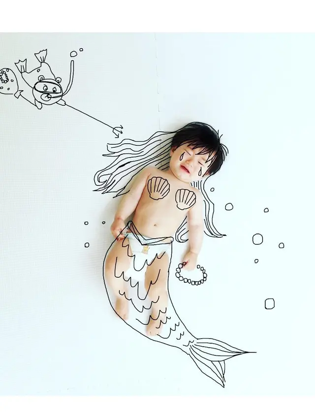 Kreatif Abis, Bapak Ini Sketsa Foto Anak Jadi Bentuk Anime