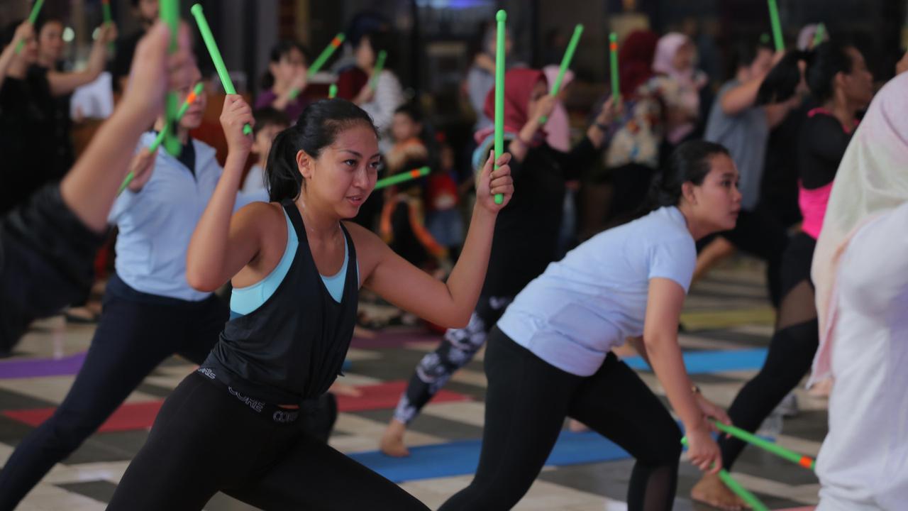 Olahraga poundfit di Fimela Fest 2018