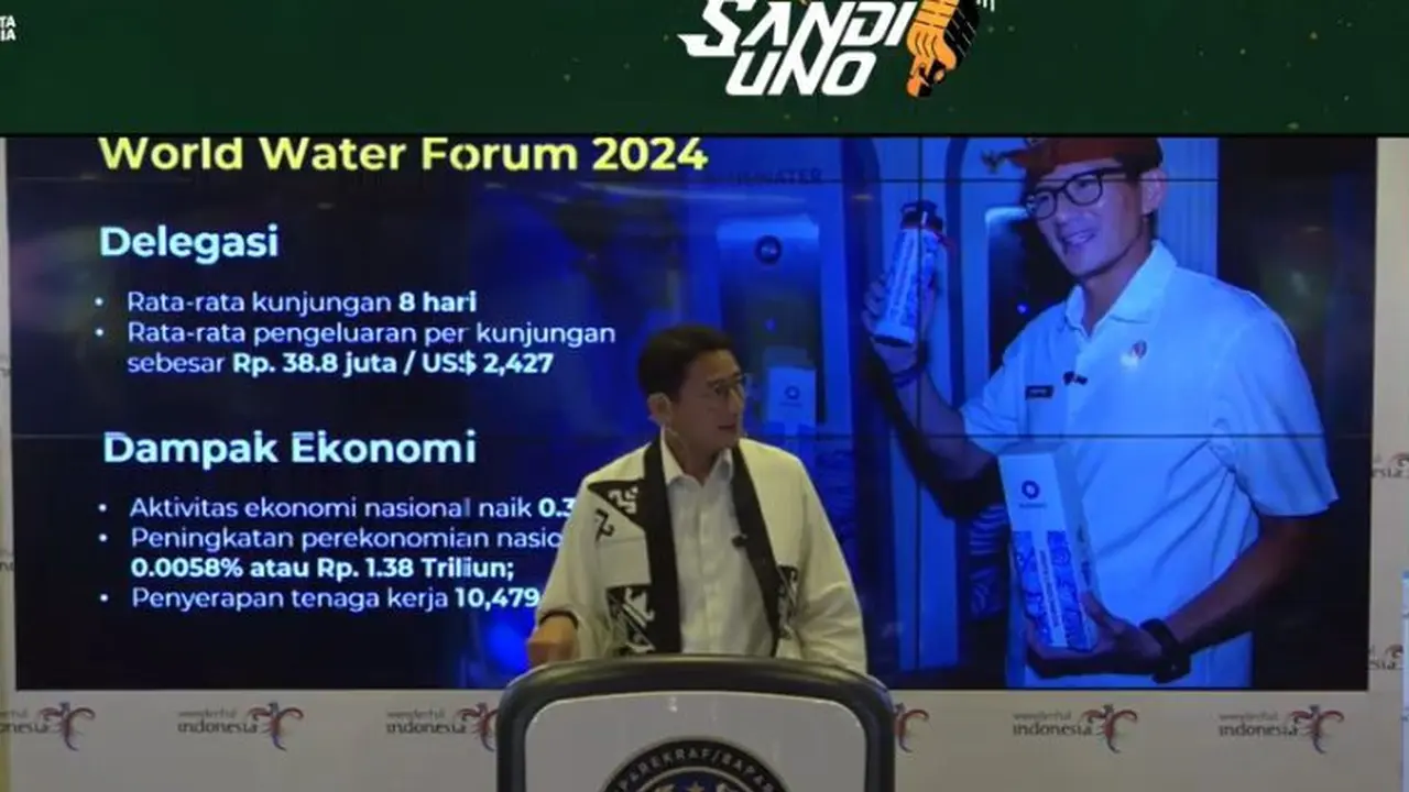 Menparekraf Sandiaga Uno menyebutkan dampak penyelenggaraan World Water Forum 2024 di Bali