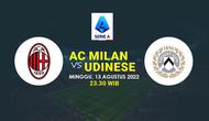 AC Milan vs Udinese pada laga pembuka Liga Italia Serie A 2022-23. (foto: Liputan6.com/Triyasni)