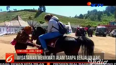 Ojek kuda merupakan inisiatif pengelola Taman Nasional Bromo Tengger Semeru untuk memberikan tambahan wahana kepada para wisatawan.