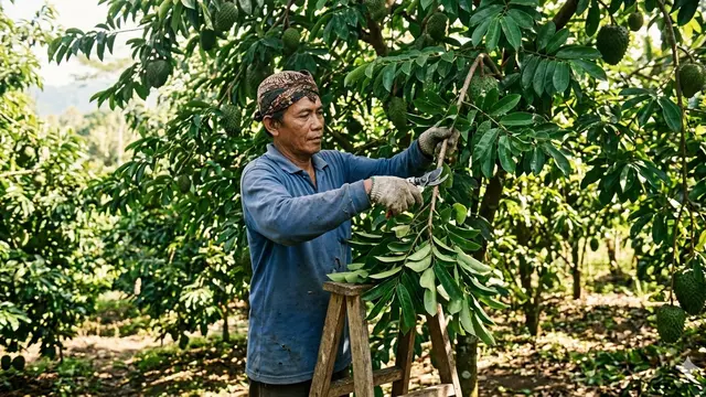 Cara Memangkas Pohon Buah Sirsak (Foto: Gemini AI)
