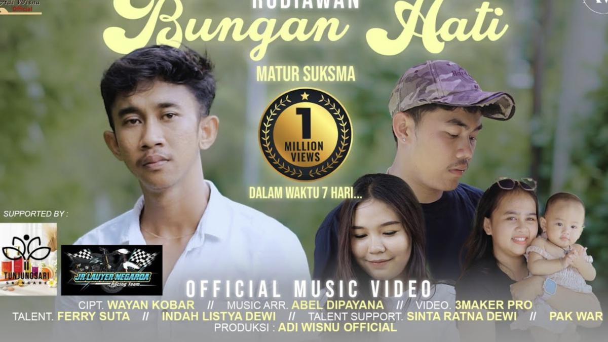 Lirik Lagu Bungan Hati dari Rudiawan Trending Nomor 2, Pop Bali yang Menyentuh Hati