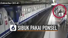 Rekaman CCTV di stasiun Estrecho, Madrid, Spanyol hebohkan warganet.