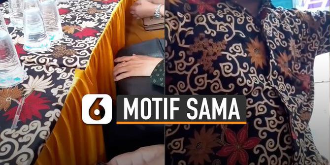 VIDEO: Kocak, Pria Menggunakan Motif Batik yang Sama Dengan Taplak Meja