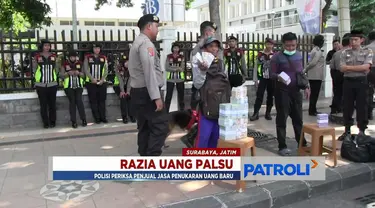 Polrestabes Surabaya menggelar razia jasa penukaran uang baru di pinggir Jalan Pahlawan.