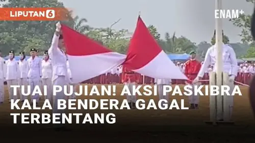 VIDEO: Viral Aksi Tangkas Paskibra Perbaiki Bendera yang Gagal Terbentang di Upacara, Tuai Pujian