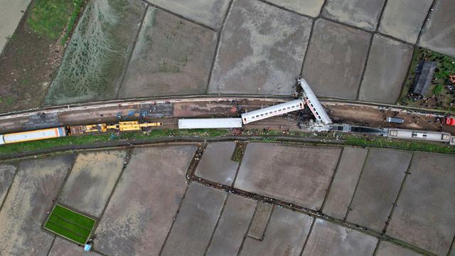 Foto Udara Kecelakaan Kereta Cicalengka