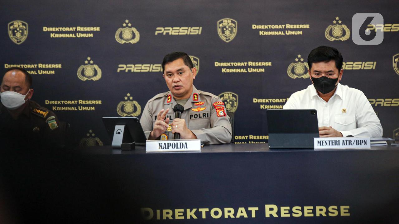 FOTO: Menteri ATR/BPN dan Kapolda Metro Jaya Beberkan Kasus Mafia Tanah