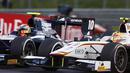 Aksi Rio Haryanto saat bertarung di lintasan pada race2 GP2 seri Austria. (GP2series.com)