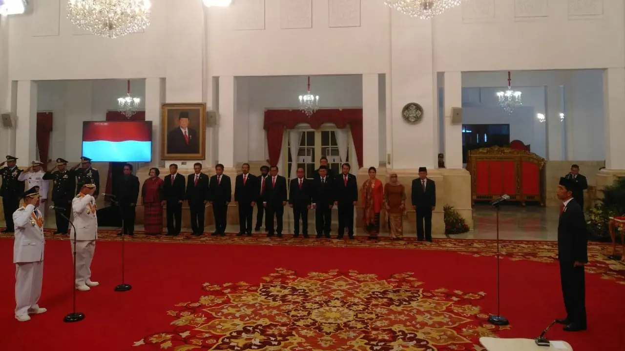 Presiden Joko Widodo melantik Gubernur dan Wakil Gubernur terpilih provinsi Maluku Utara (Malut), Abdul Gani Kasuba dan Al Yasin Ali