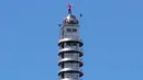 Atlet panjat tebing 'free solo' sal Amerika, Alex Honnold melakukan selebrasi setelah menyelesaikan aksinya memanjat gedung Taipei 101 tanpa tali pengaman di Taipei, Minggu (25/01/2026). (AP Photo/Chiang Ying-ying)