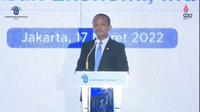 Menteri Investasi/Kepala Badan Koordinasi Penanaman Modal (BKPM) Bahlil Lahadalia dalam Grandlaunching Proyek Investasi Berkelanjutan di Jakarta, Kamis (17/3/2022).