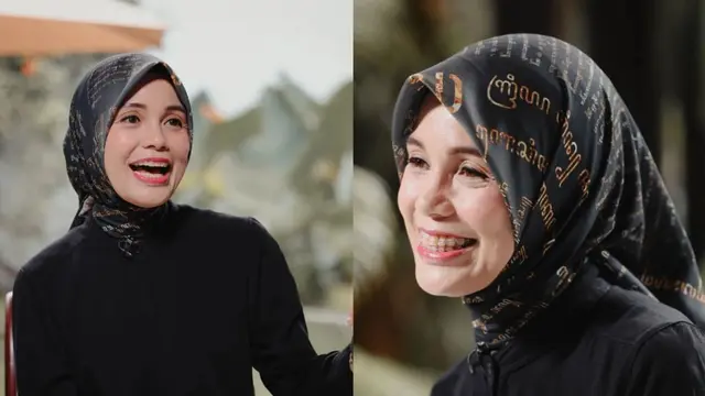 Calon ibu negara Siti Atiqoh Supriyanti saat mengenakan batik dengan motif tulisan Jawa