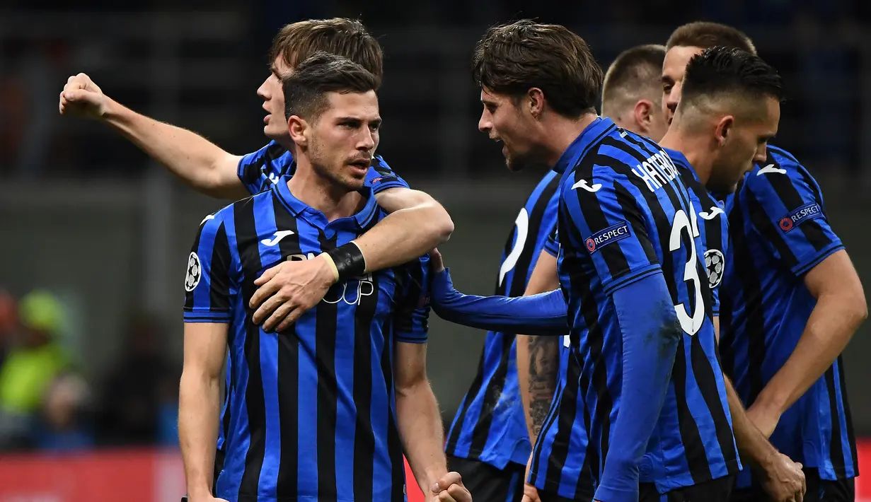 Atalanta berhasil menang 4-1 atas Valencia di laga leg pertama dan 4-3 pada leg kedua babak 16 besar Liga Champions. (AFP/ Vincenzo Pinto)
