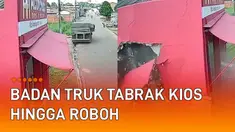 Video menunjukkan badan truk berjalan sendiri tabrak kios milik warga mengundang perhatian.