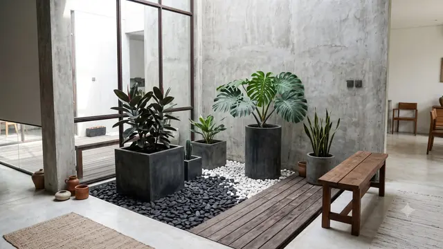 Taman Kering di Dalam Rumah Minimalis
