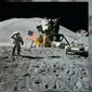 Pendaratan Apollo 15 di Bulan. (Sumber Wikimedia/NASA/Astronaut David R. Scott)