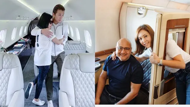 5 Beda Gaya Syahrini dan Maia Estianty Saat Naik Jet Pribadi, Mana yang Lebih Kece?