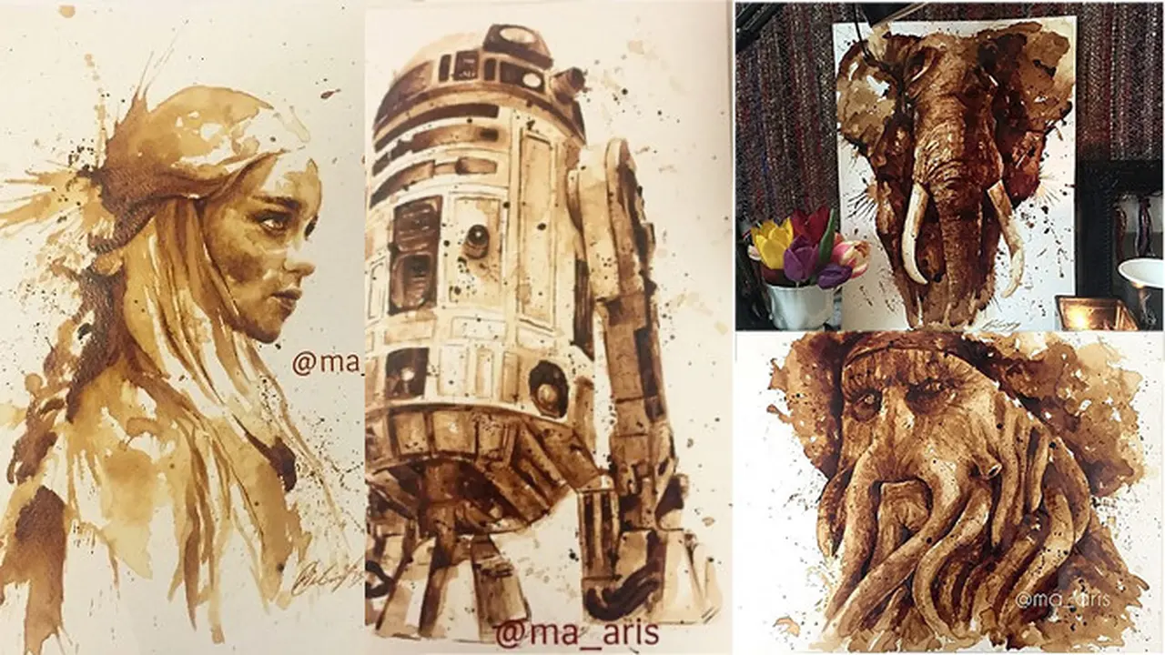 Melukis Karakter-karakter Pop Culture dengan Kopi