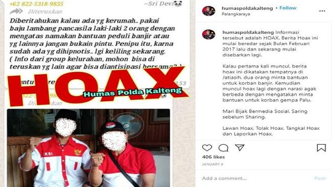 Gambar Tangkapan Layar Foto dari Akun Instagram @humaspoldakalteng