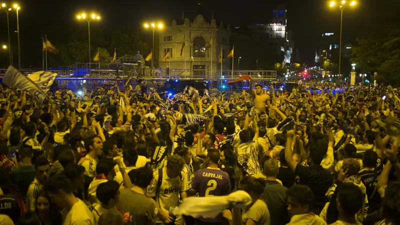 Real Madrid Juara Liga Champions, Fans Berpesta di Pusat Kota